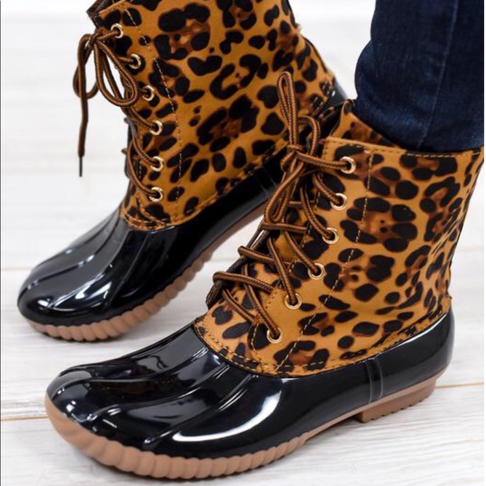 Leopard Print Rain Boots
